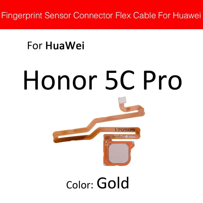 Сенсорный ID сканер отпечатков пальцев разъем гибкий кабель для huawei Honor 6C 6A 6X 5C Pro GR5 домашний гибкий кабель кнопки возврата - Цвет: Honor 5C Pro Gold