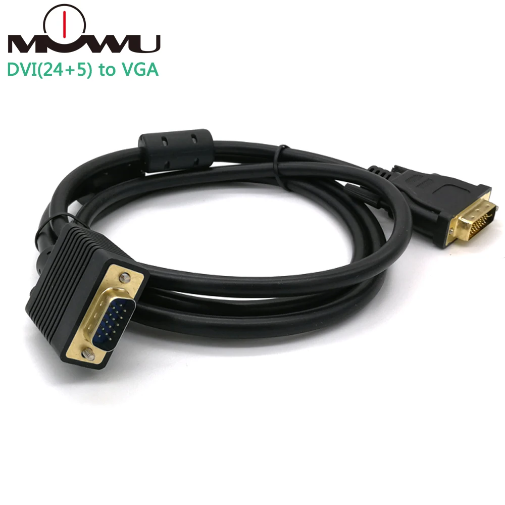 VGA, HDMI, DVI кабель DVI-I DVI 24+ 5 DVI мужчина к VGA Мужской Двойной Ссылка адаптер конвертер для монитор для ноутбука кабель с DVI на VGA 1,5/3/5 m