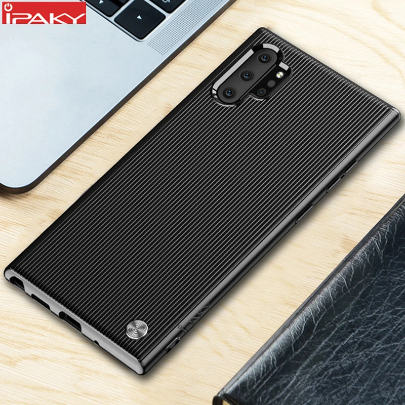 Чехол note10 для Samsung Note 10 IPAKY Plus силиконовый защитный чехол в полоску Galaxy + pro