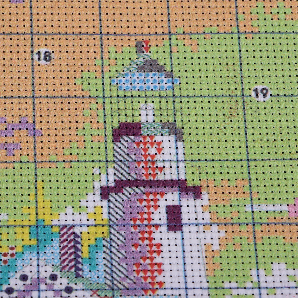 Seaside Lighthouse DIY Stamped Cross Stitch Kit Pre-printed Patterns Beautiful Scenery Home Wall Decoration Needlework Craft
