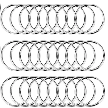 

200 Pcs Small Key Ring Round Metal Split Rings for Home Keys Organization and Craft Making, Silver (25 mm/ 1 Inch)