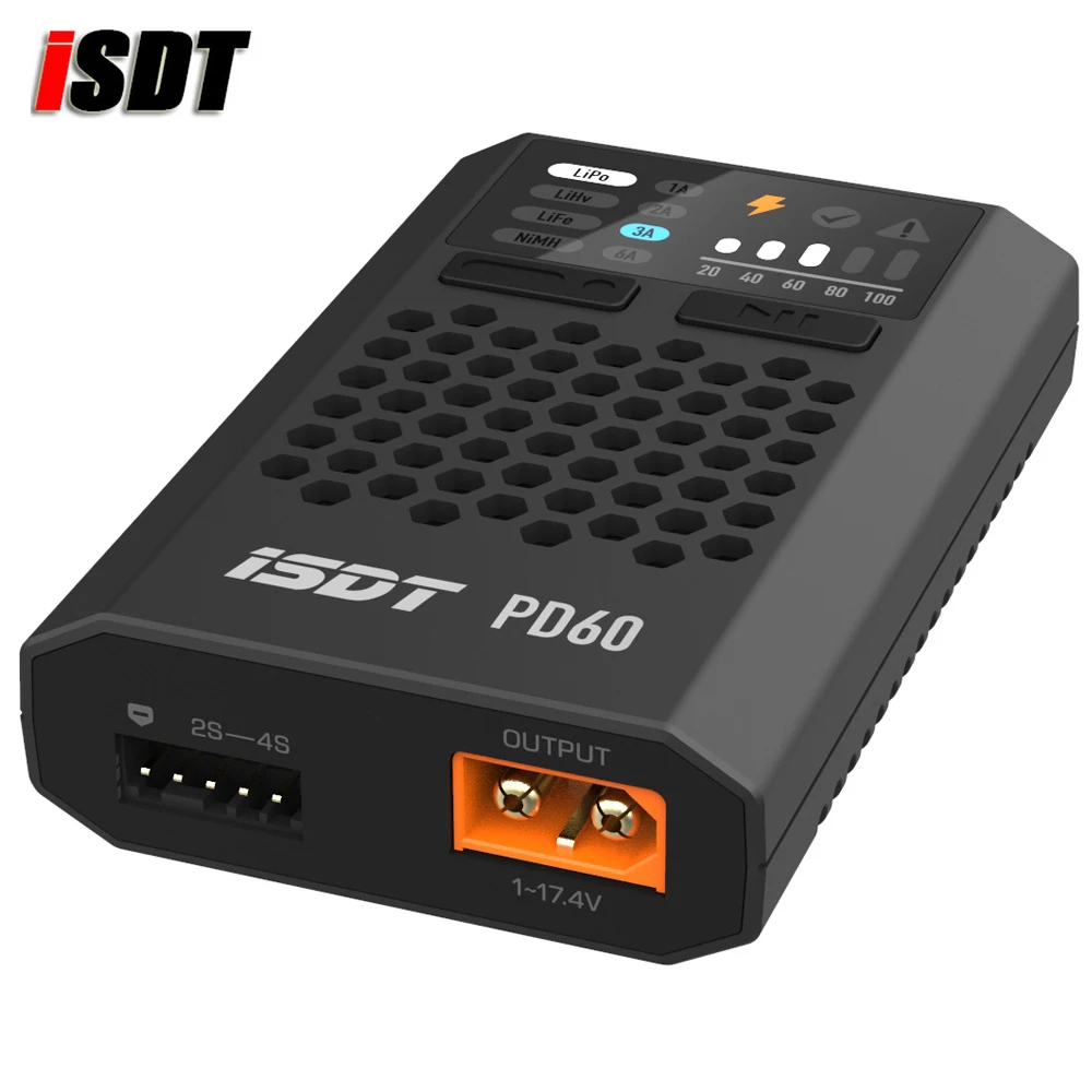 

ISDT URUAV PD60 60W 6A Type-C Input Battery Balance FPV Charger for 1-4S Lipo Battery RC Drone Quadcopter Multirotor RC Parts