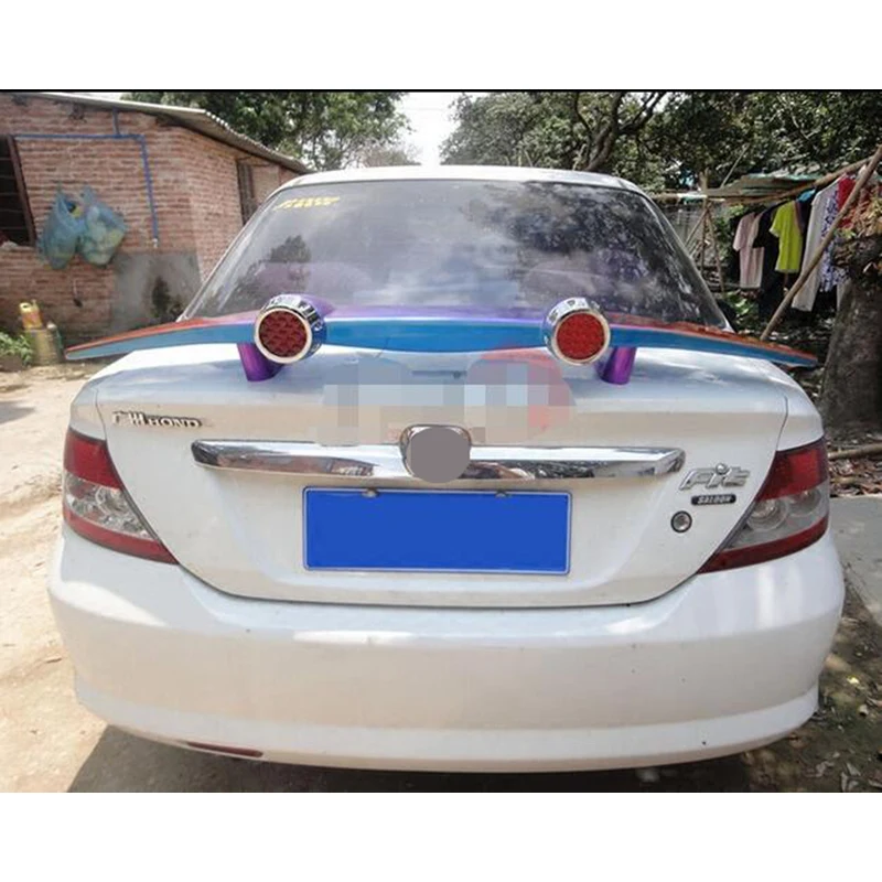 Высокое качество Универсальный седан автомобиль ABS грунтовка Неокрашенный двойной стоп-светильник задний багажник спойлер для седан автомобили
