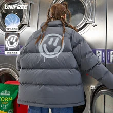 

UNIFREE Ladies Fashionable Winter Oversized Stand Collar Down Jacket Women New Warm Thick Loose Chic Parka Bread Padded Coat