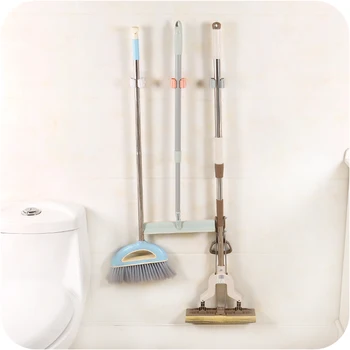

Wall Mounted Mop Umbrella Stand Broom Holder Household Adhesive Storage Broom Hanger Mop Hook Racks Kitchen Bathroom Organizer