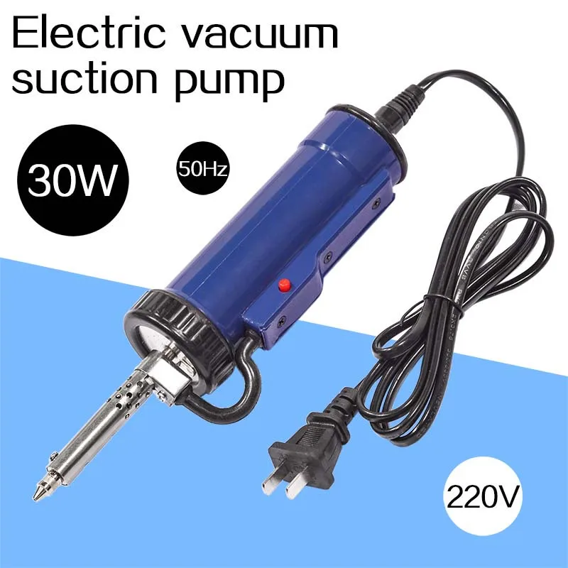 Solder Sucker 30W 220V 50Hz Electric Vacuum Desoldering Pump Iron Gun Soldering Repair Tool with Nozzle and Drill Rod