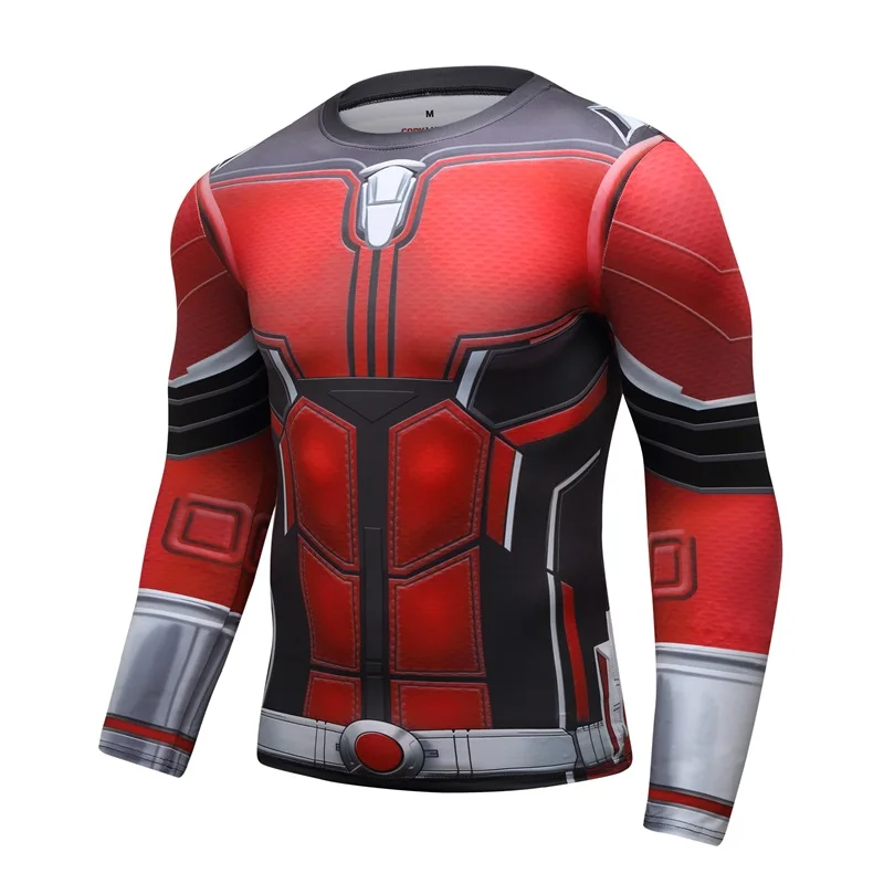 

Ant Man 3D Printed Running T Shirts Captain American Men Compression Shirt Quick Dry Gym Sport T-Shirt Fitness Tight Rashgard