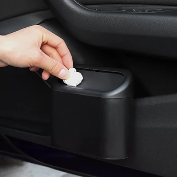 

Car Trash Can Interior Organizer Storage Box Car Garbage Bag Press Sealed Trash Can Auto Rubbish Storage Bin Box Accessories New