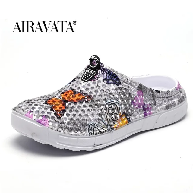 Womens Casual Clogs Breathable Beach Sandals Valentine Slippers Summer Slip on Women Flip flop Shoes Home Shoes for Woman gray
