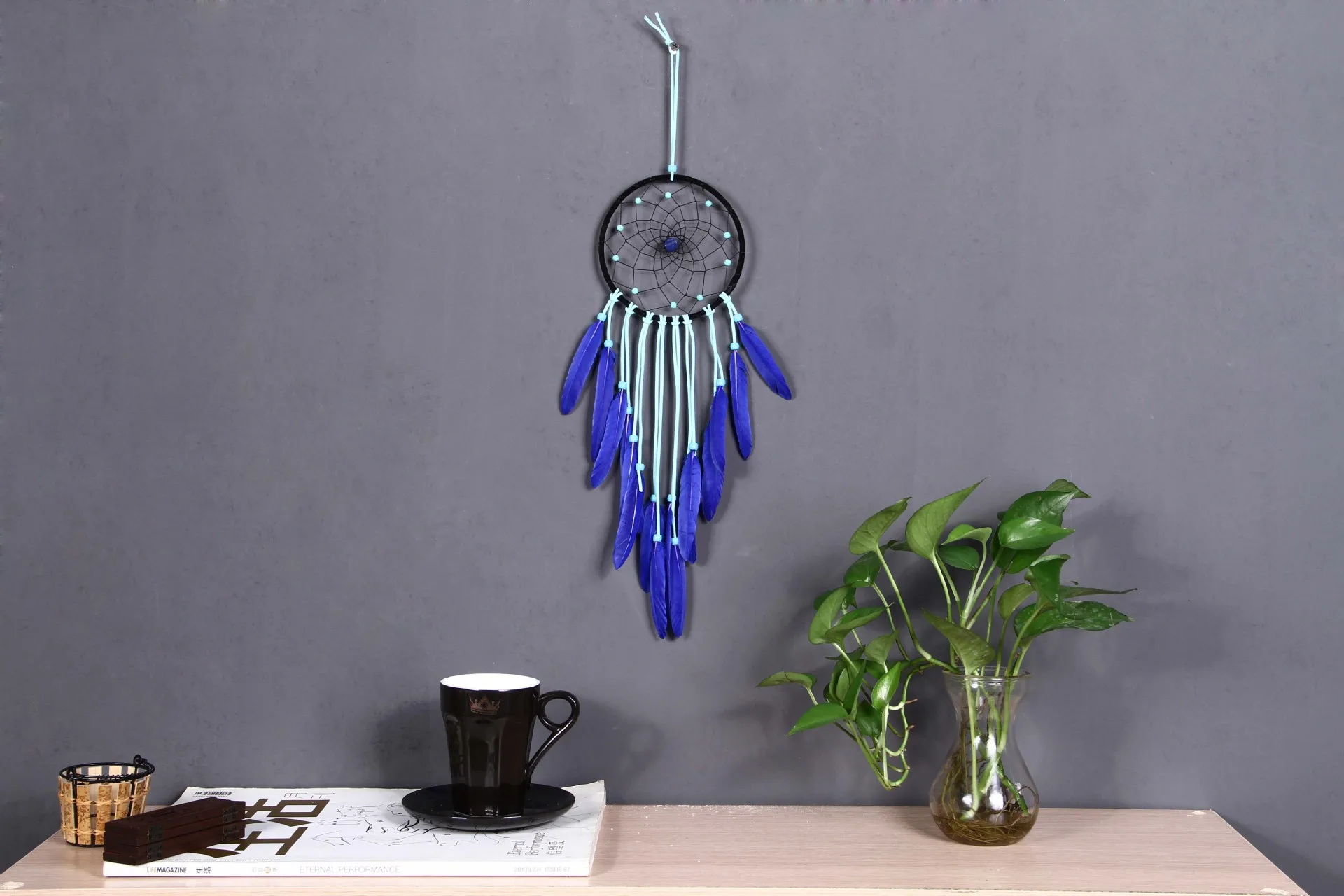 Handmade Indian Style Dreamcatcher Gift Home Wall Wedding Hanging Decoration Wind Chime Feather Ornament DIY Craft