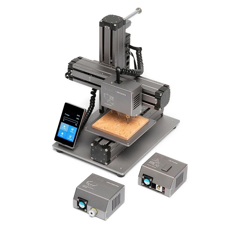 Лазерная гравировка печать ЧПУ резьба гравер принтер фрезерный станок с ЧПУ машина 3 в 1 начального уровня цифровых все металлические мастерскую печати