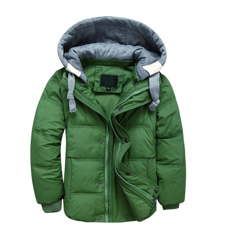 Детская верхняя одежда и пальто со съемными рукавами теплое зимнее пальто с капюшоном для мальчиков и девочек детская одежда с хлопковой подкладкой пуховик для мальчиков - Цвет: green