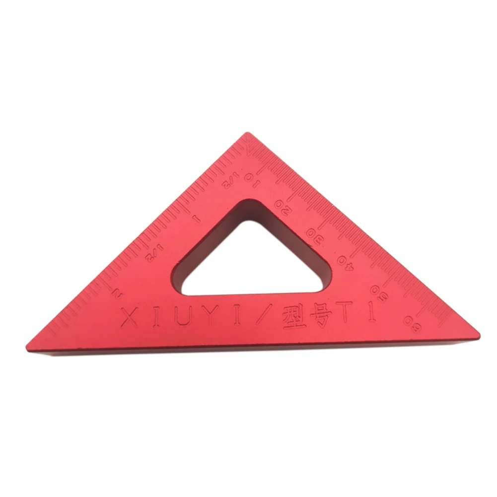 

Triangle Ruler Square Red High Hardness Carpenter Angle Gauges Hand Tools Measuring Metric 45 Degree Woodworking Aluminum Alloy
