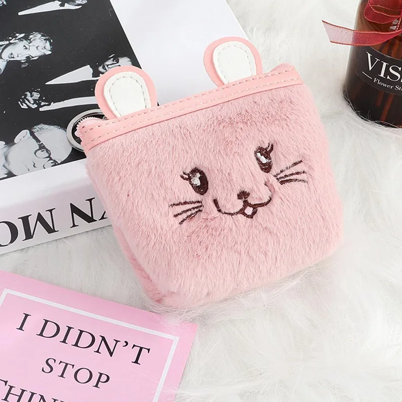 CB1269PK Kawaii животные монета с мышью кошельки держатель сумка на молнии Дети Женщины мальчик девочка детская мягкая сумка подарок мини плюшевые кошельки для денег - Цвет: CB1269PK