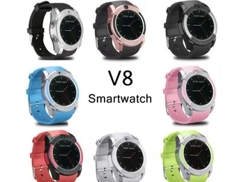 

V8 Smartwatch Bluetooth Smart Watch With 0.3M Camera SIM And TF Card Watch For Android System Smartphone In Box