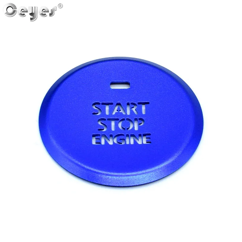 Blue Button Cover Ceyes 1 шт. аксессуары для автомобильных наклеек кольцо для запуска двигателя полупрозрачный выключатель Кнопка крышка подходит для Mazda 3 Axela Авто стиль - Название цвета: Blue Button Cover