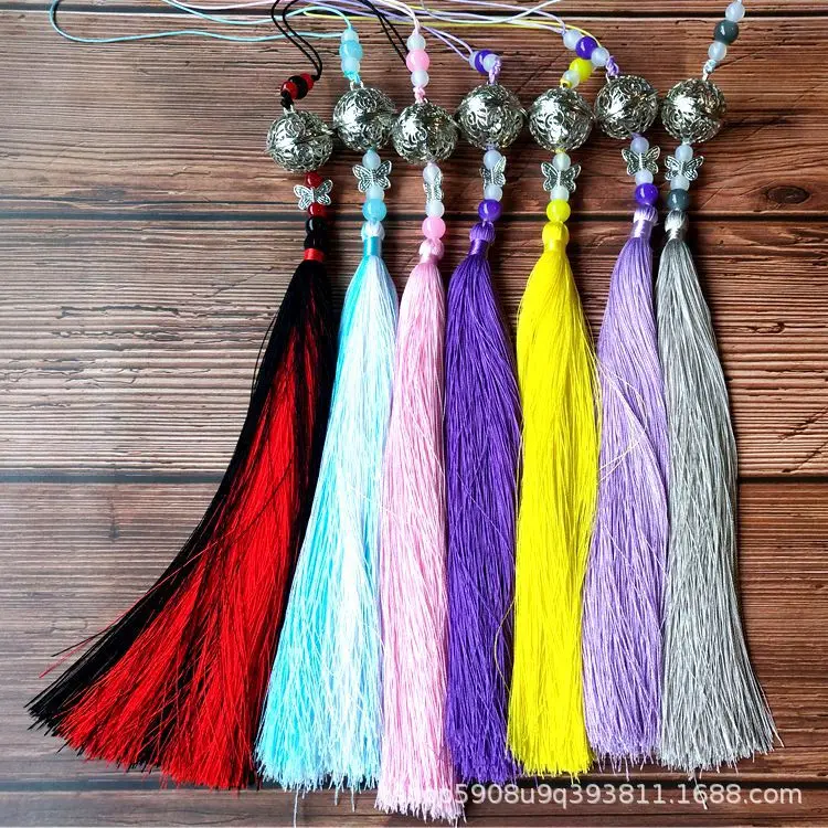 

Anime Mo Dao Zu Shi Grandmaster of Demonic Cultivation GongLing Long Tassel Bell Keychain Waist Hanged Metal Keychain Key Ring