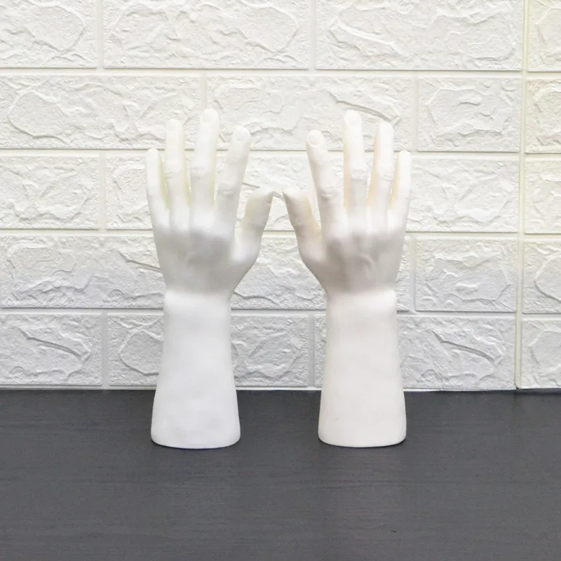 2 Pieces Human Lifesize Hand Model Realistic PVC Hand Mannequin Male Left And Right Hand Models For Jewelry Gloves Display Halloween Costume Props Tattoo Practice Hand - View #7