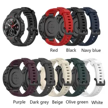 

8 colors Soft Silicone Watch Band For Amazfit T-Rex Smart Watch Bracelet Replacement Wristband Adjustable Sports Watch Strap