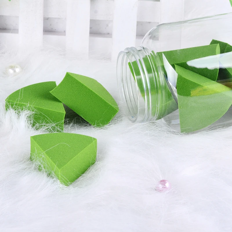 Green 10 шт./лот, Веер-образная затяжка, спонж для макияжа, профессиональная косметика, пуховка для тональной основы, консилер, крем, макияж, блендер, мягкая вода, Spo - Цвет: Green