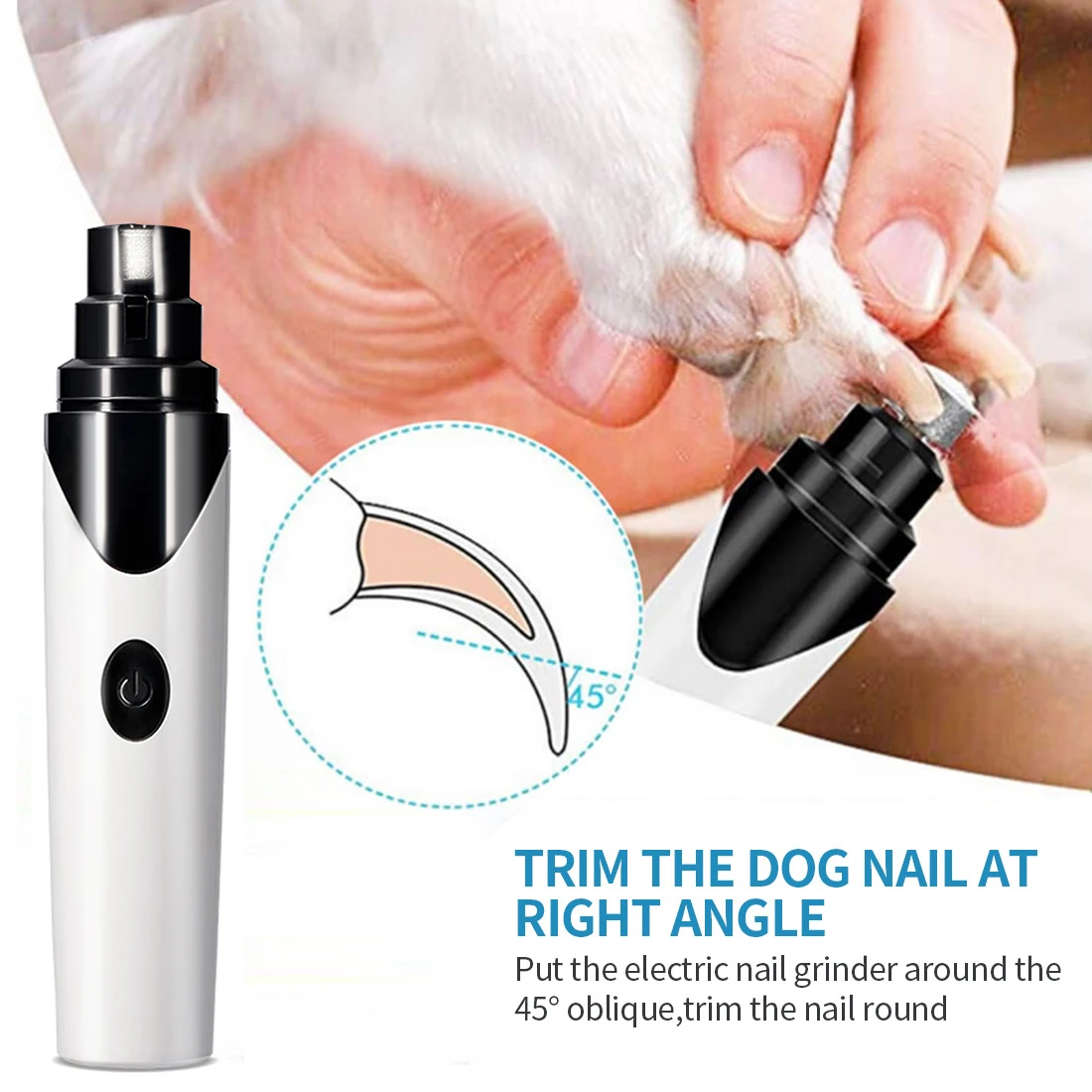 Cat Dog Nail Grinder Powerful Electric Pet Trimmer Painless Paws Grooming Smoothing For Small Medium Large Dogs Cats | Дом и сад