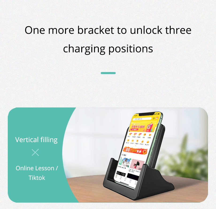 Bonola 10W Qi Wireless Charger RIntelligent Recognition Fast Wireless Charging Stand Pad for XiaomiHuaweiSamsungiPhone Holder (7)