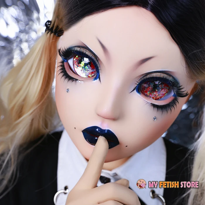 S04) HIDOLLS качество ручной работы Женская девочка Смола половина головы Косплей Японская ролевая игра BJD кигуруми маска Трансвестит кукольная маска