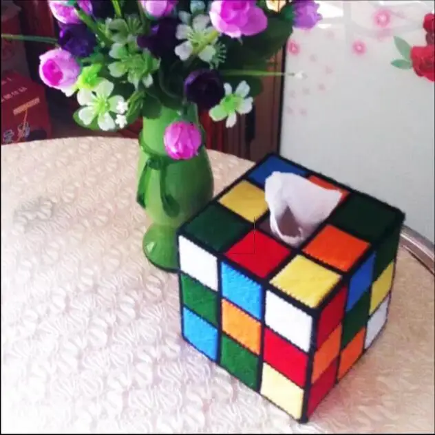 A 12x12x12 см Цветной Кубик Рубика коробка для хранения ткани Вышивка Набор DIY ручной работы ремесло набор вязание крючком, вязание рукоделие принадлежности - Цвет: A