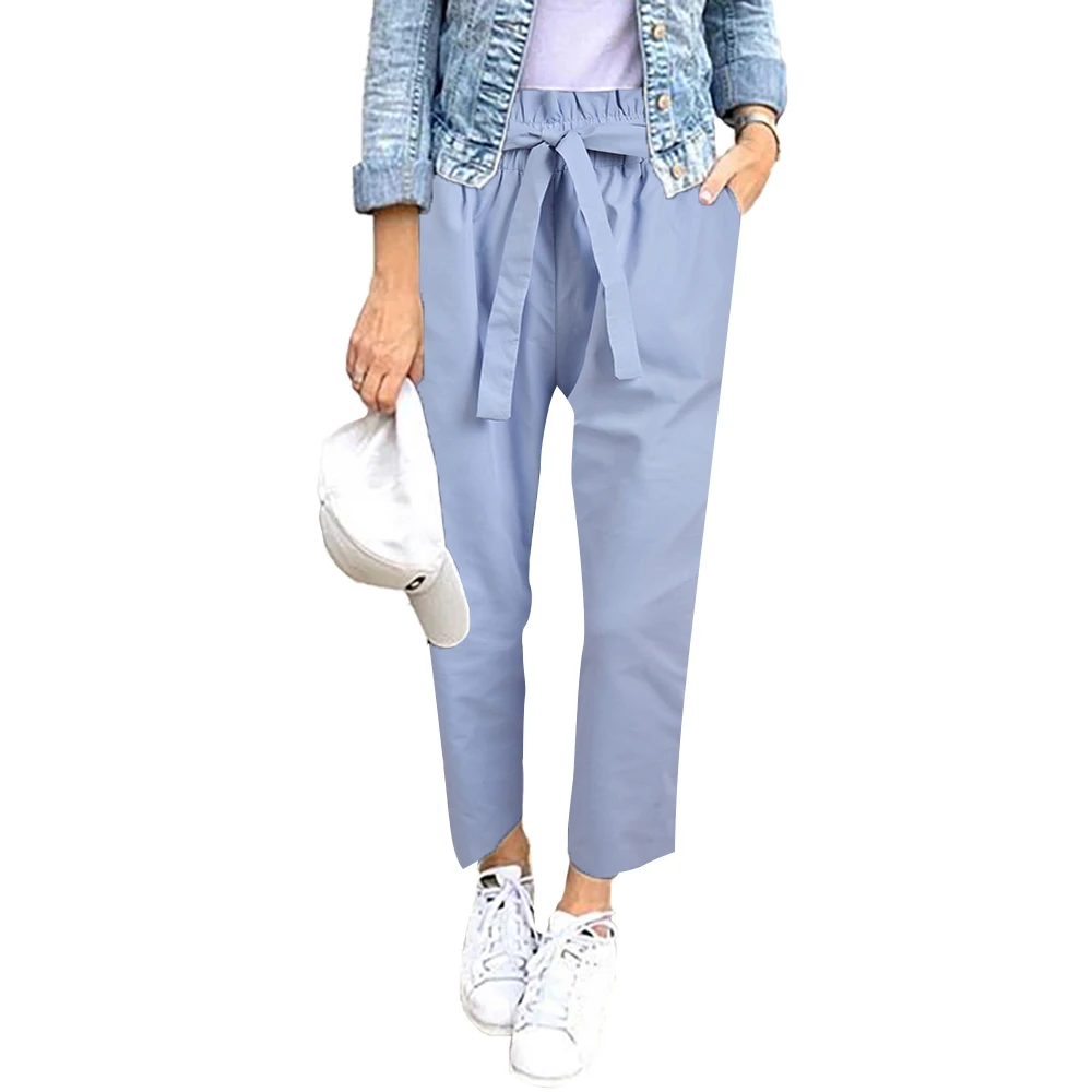 Sale Side Striped Casual Long Pants for Women Drawstring Straight Office Lady Fashion Elegant Pants Women Contrast Trousers 2