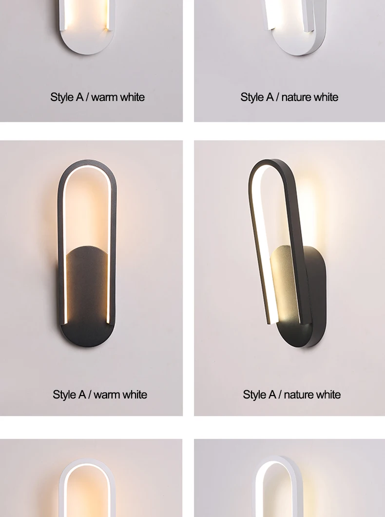 Креативный современный светодиодный настенный светильник для спальни, гостиной, кабинета, дома, деко, прикроватные настенные светильники, белый, черный