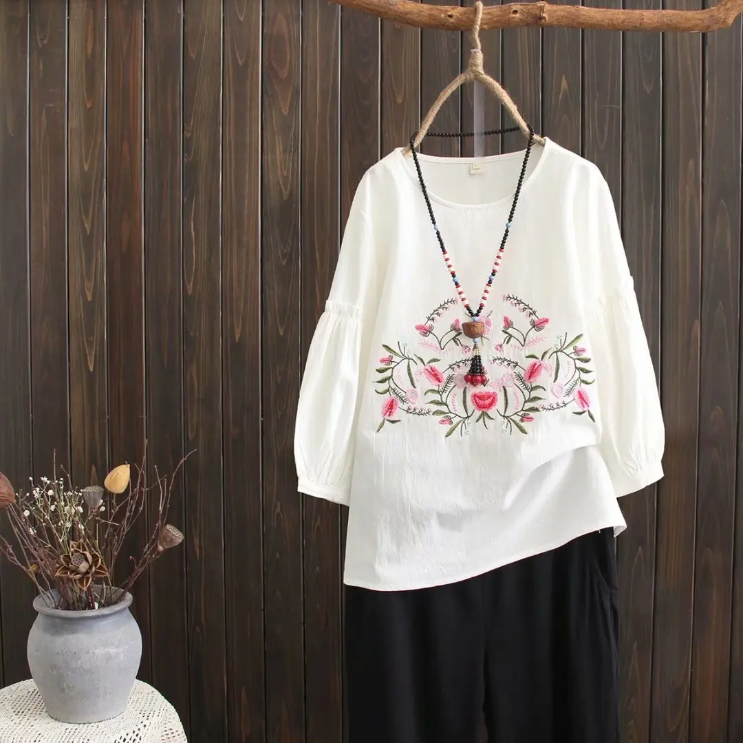 

Plus Size Casual Blouses Lente Vrouwen Kleding Mode Losse Lange Mouwen