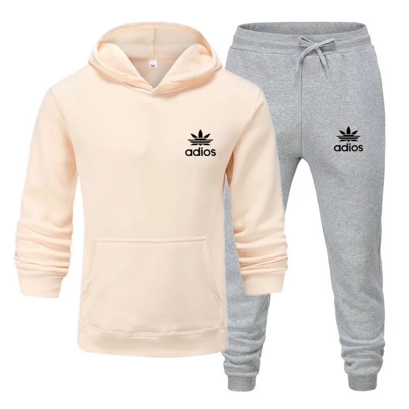 KQ-QH ADIOS Printing Men's Sets drop shipping hoodies+Pants Harajuku wholesale Sport Suits Casual Sweatshirts Tracksuit Sportswear - Цвет: KQ-QH