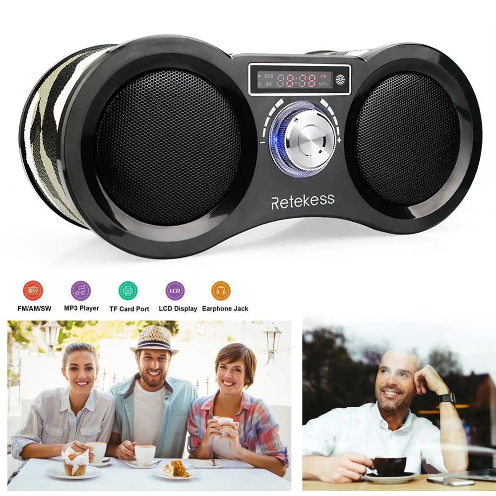 V113 fm-радио стерео крутое переносное цифровое радио приемник динамик USB диск TF карта MP3 музыкальный плеер камуфляж+ пульт дистанционного управления