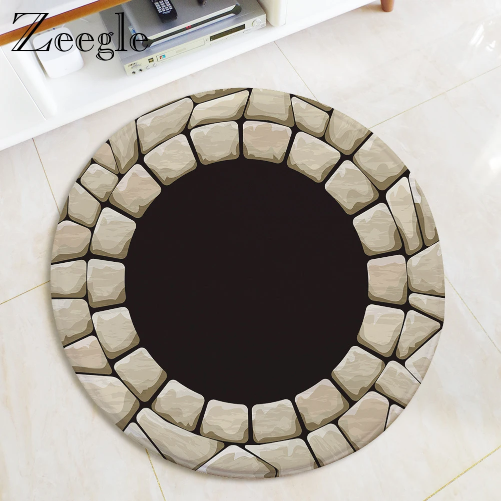 Zeegle Flannel Carpet for Kids Round Carpets For Bedroom Beside Mat Table Floor Mats Soft Colorful Area Rugs Baby Play Rug