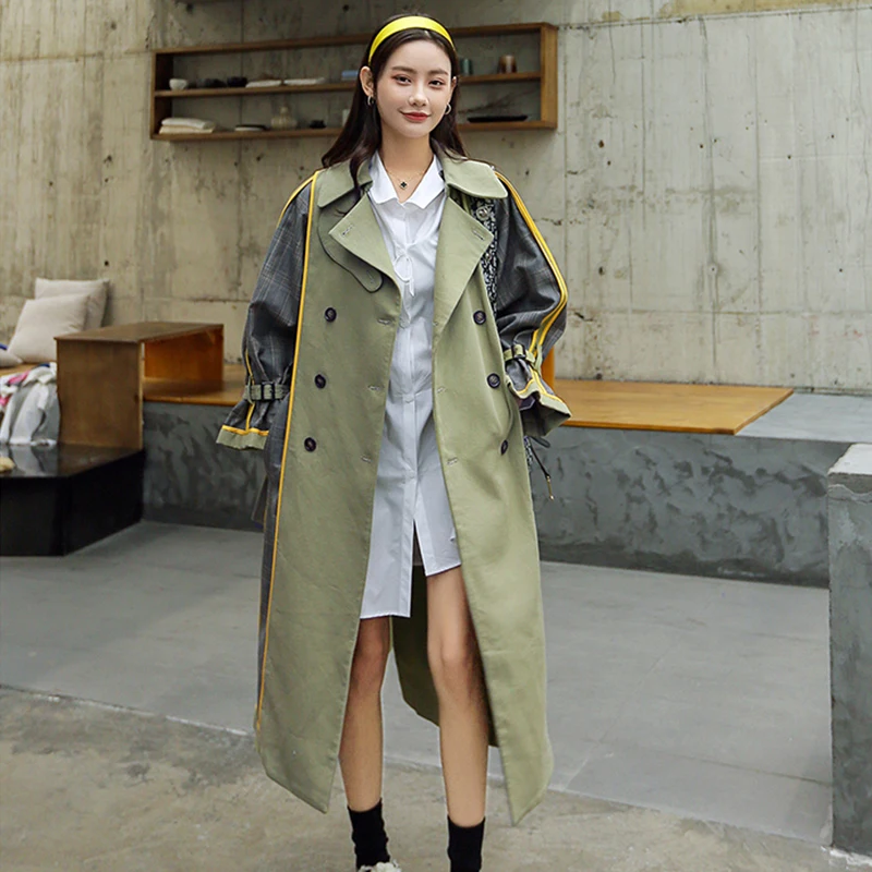 VGH Casual Patchwork Plaid Windbreaker For Women