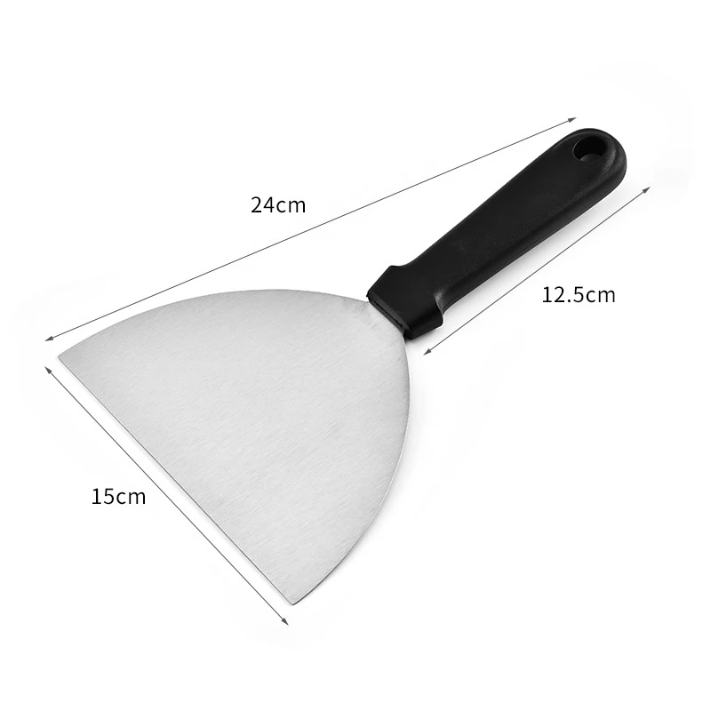 Justdolife Product Pancake Shovel Stainless Steel Semicircular Shovel Steak Grill Scraper Spatula Frying BBQ Tools