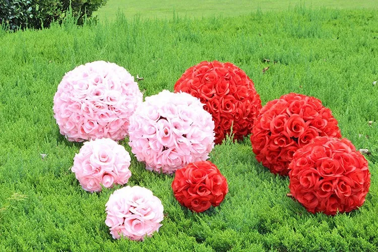 30cm Artificial Silk Flower Rose Balls Wedding Centerpiece Pomander Bouquet Party Decorations