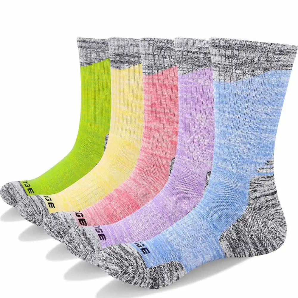 5 Pairs Multi Color YUEDGE женские удобные дышащие с хлопковой подкладкой для тренажерного зала, фитнеса, тренировок, спортивные носки беговые(5 пар/упак - Цвет: 5 Pairs Multi Color