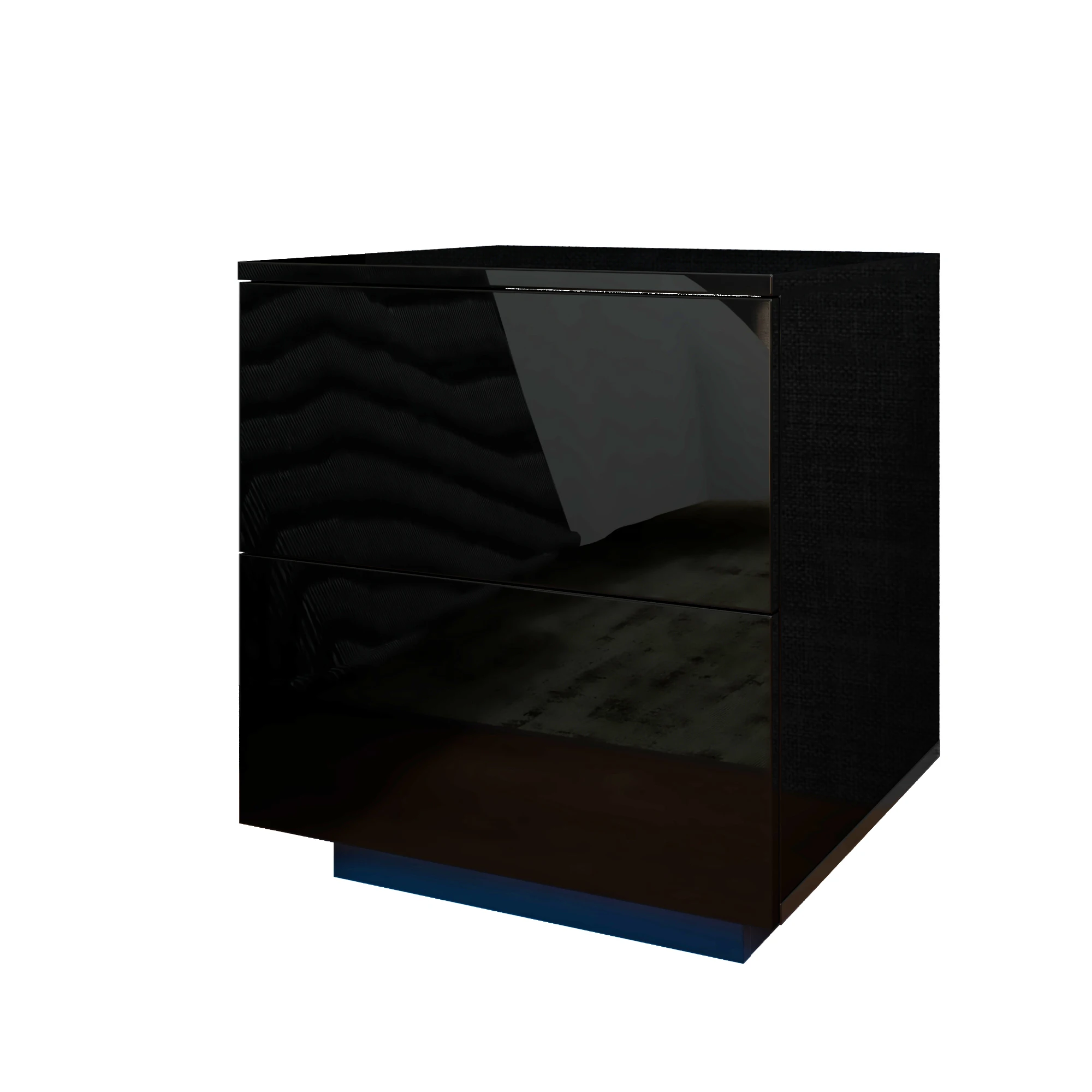 

Nightstand Side End Table LED Double Side Cabinet Bedside Table White[US-W]