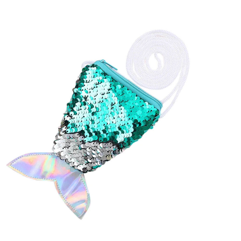 

Small Coin Purses Sequins Children Handbags Zipper Panelled Fish Shape Wallets Cute Pouch Key Packet Handbag Women Girls 2019 #R