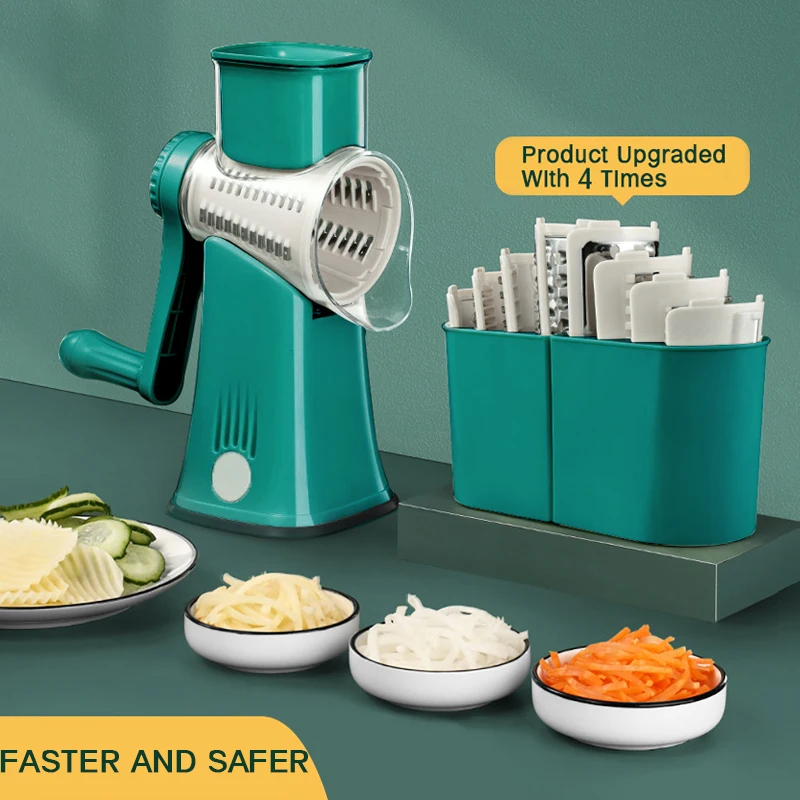 Kitchen Machine Vegetable Cutter Manual Vegetable Slicer Potato Graters Rotary Slicer Spiralizer Shredder Kitchen Gadgets Tools