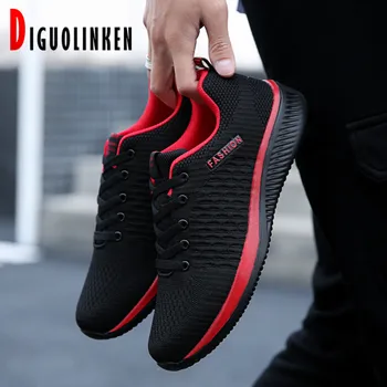 

2020 Men Shoes Sneakers Lightweight Casual Shoes Men's Mesh Lace-up Summer Breathable Autumn Footwear Red Unisex Big Size 47