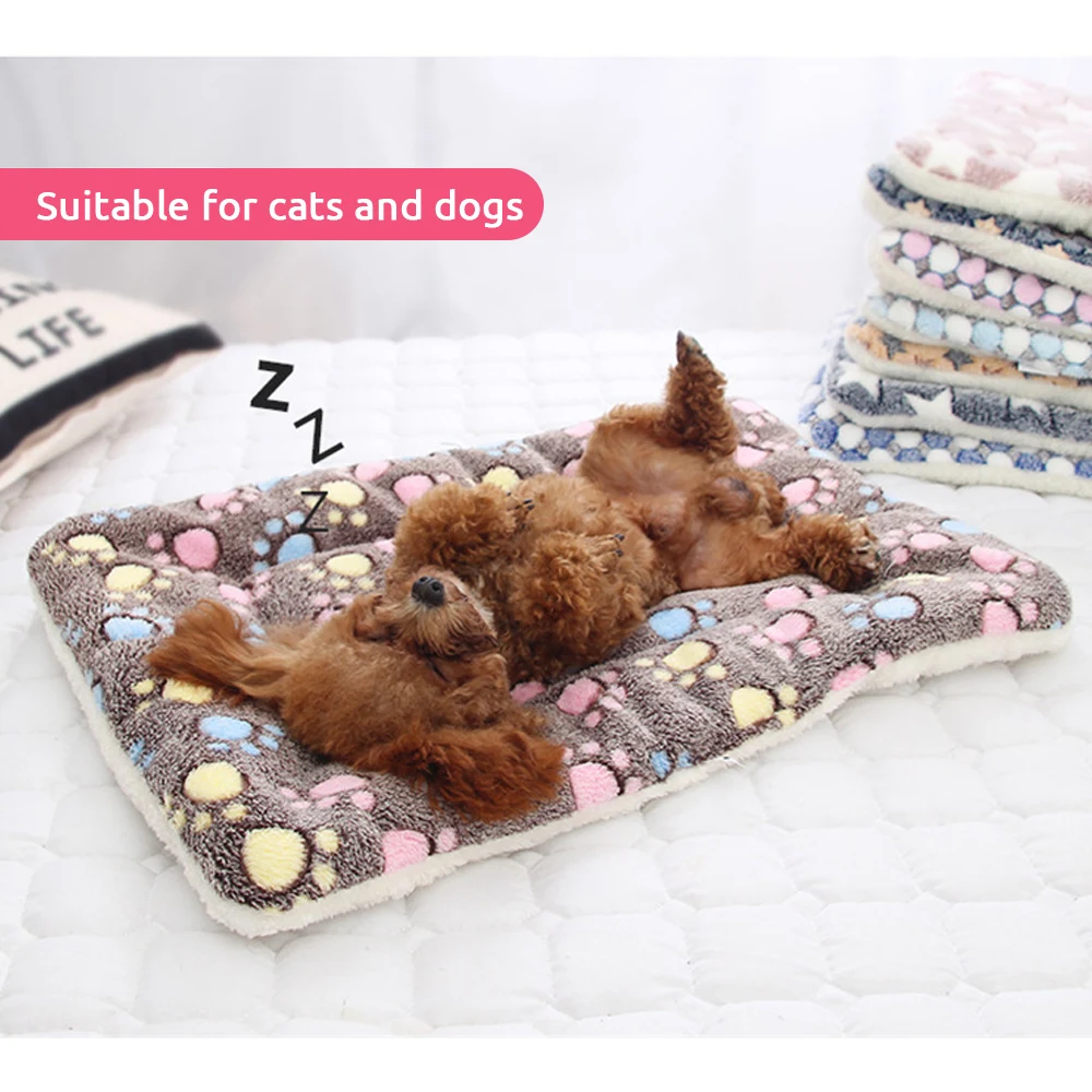 Коврик для кровати для домашних животных мягкий флисовый коврик для кровати для кошек одеяло для отдыха для собак зимняя складная подушка для домашних животных мягкий теплый кашемировый коврик для сна