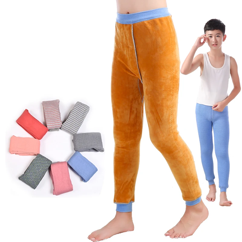 

Children Warm Pants Cotton Winter Thick Warm Trousers Kids Leggings Girls Elastic Waist Velour Thick Pants