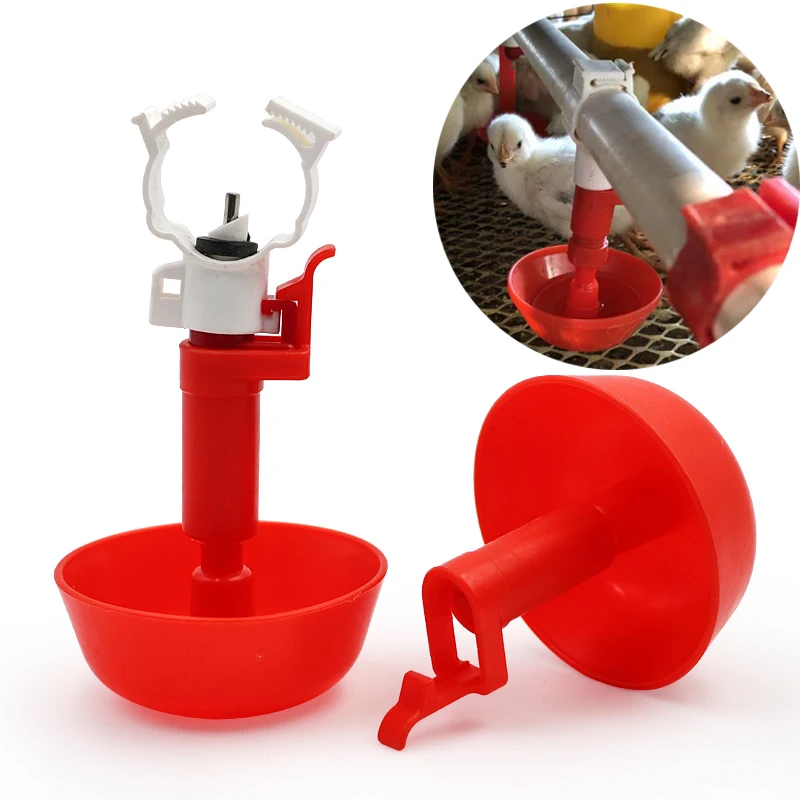 1set Automatic Chicken Drinker Hanging Cup Ball Nipple Drinking Fountain 25mm Chicken Poultry Water Drinking Equipment
