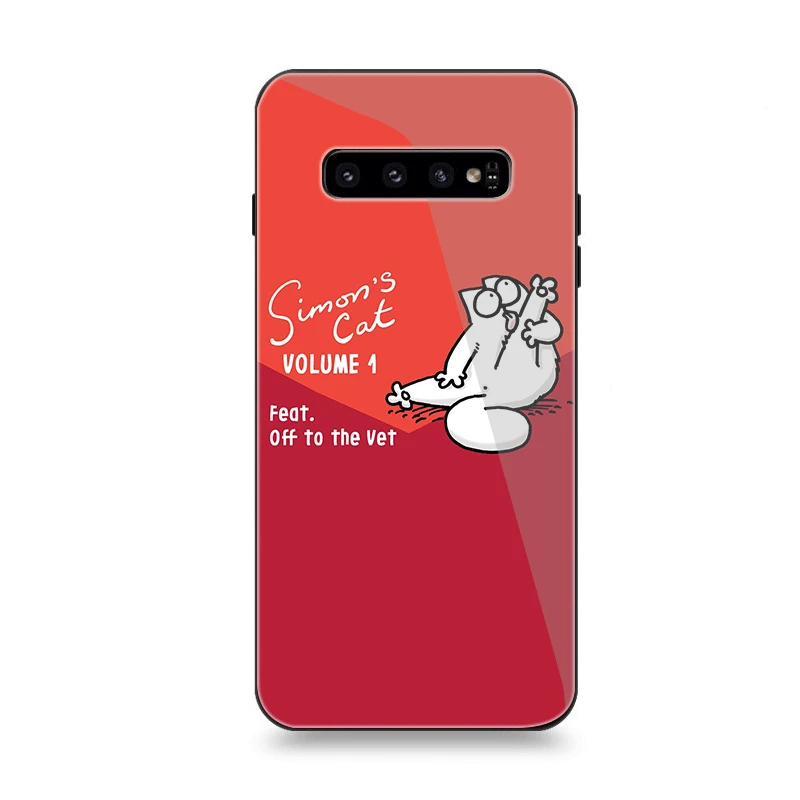 G12 Чехол для телефона Стекло для samsung A10 A20 A30 A40 A50 A60 A70 S7 край S8 Plus Note 8 9 S10 крышка Simons Кот - Цвет: G12