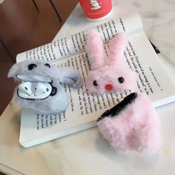 

For AirPod 1/2 Case 3D Anti Fall Rabbit Cartoon Soft Plush Wireless Earphone Cases For Airpods Case Cute Cover