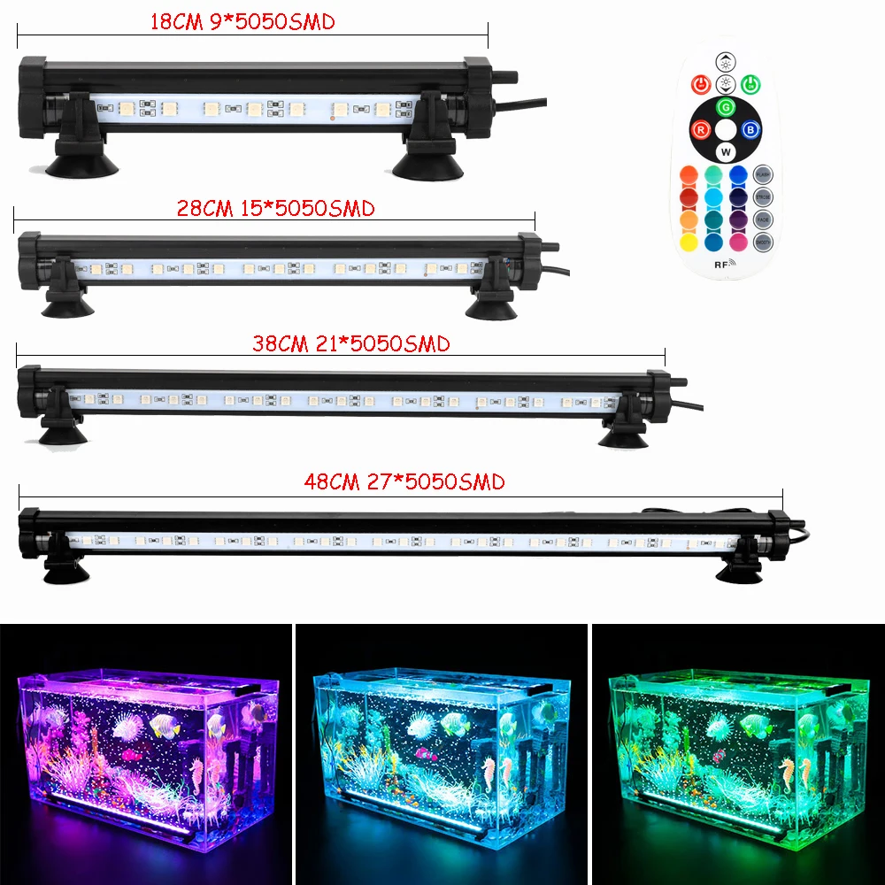 EU/US штекер 18 48 см 5050 RGB светодиодный светильник для аквариума с воздушным