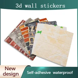 39cmx35cm Waterproof 3D Brick Wall Sticker Self-adhesive Wallpaper Thicken Living Room Bedroom Kitchen DIY Home Decoration