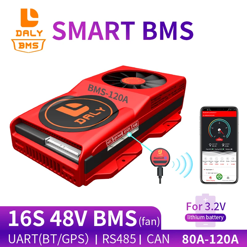 18650 Смарт BMS 16S 48V 80A 100A 120A Bluetooth 485 для USB-устройства NTC UART программное обеспечение